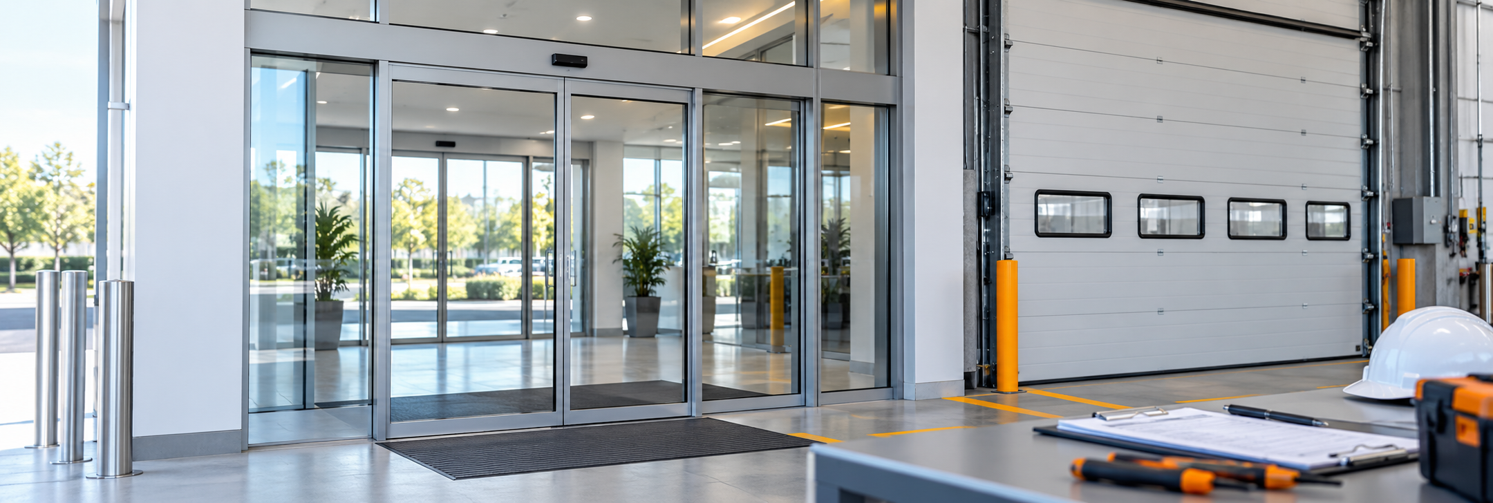 Puertas automáticas y seguridad técnica en instalaciones profesionales